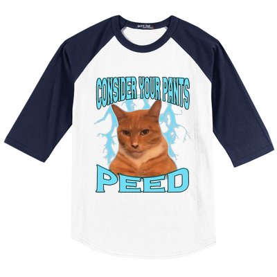 Consider Your Pants Peed Silly Cat Meme Baseball Sleeve Shirt