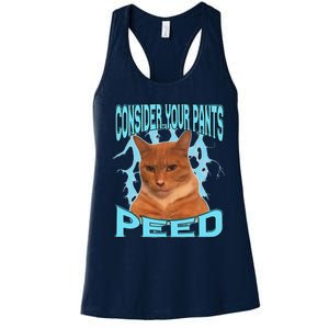 Consider Your Pants Peed Silly Cat Meme Women's Racerback Tank