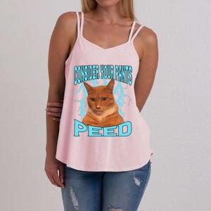 Consider Your Pants Peed Silly Cat Meme Women's Strappy Tank