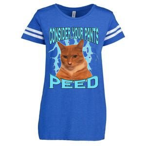 Consider Your Pants Peed Silly Cat Meme Enza Ladies Jersey Football T-Shirt