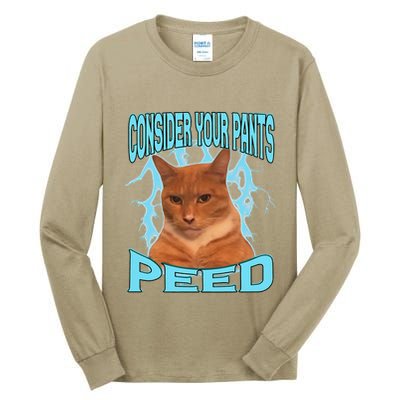 Consider Your Pants Peed Silly Cat Meme Tall Long Sleeve T-Shirt