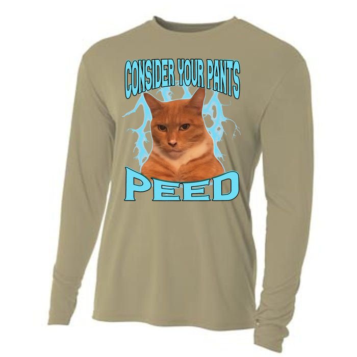 Consider Your Pants Peed Silly Cat Meme Cooling Performance Long Sleeve Crew