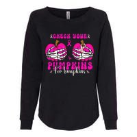 Check Your Pumpkins Breast Cancer Awareness Halloween Womens California Wash Sweatshirt