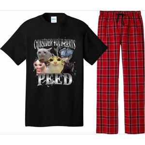 Consider Your Pants Peed Silly Cat Meme Graphic Joke Pajama Set