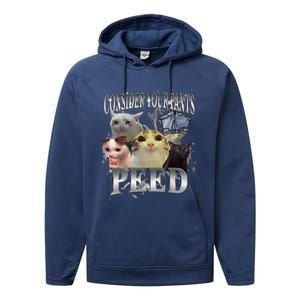 Consider Your Pants Peed Silly Cat Meme Graphic Joke Performance Fleece Hoodie