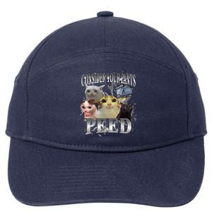 Consider Your Pants Peed Silly Cat Meme Graphic Joke 7-Panel Snapback Hat