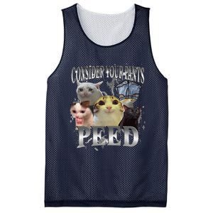 Consider Your Pants Peed Silly Cat Meme Graphic Joke Mesh Reversible Basketball Jersey Tank