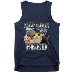 Consider Your Pants Peed Silly Cat Meme Graphic Joke Tank Top