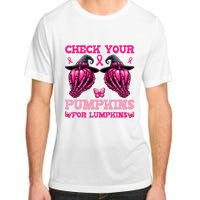 Check Your Pumpkins Breast Cancer For Lumpkins Skeleton Hand Adult ChromaSoft Performance T-Shirt