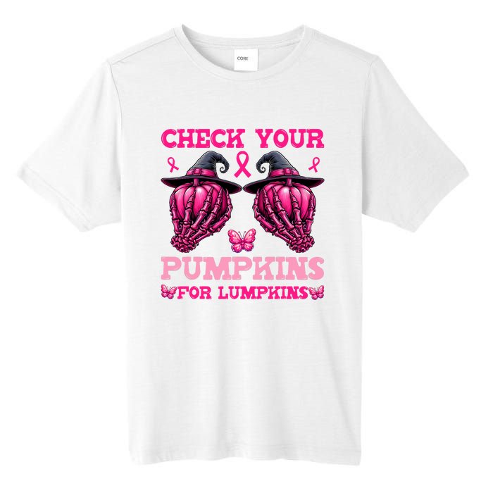 Check Your Pumpkins Breast Cancer For Lumpkins Skeleton Hand Tall Fusion ChromaSoft Performance T-Shirt