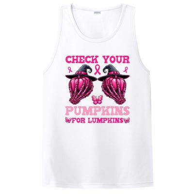 Check Your Pumpkins Breast Cancer For Lumpkins Skeleton Hand PosiCharge Competitor Tank