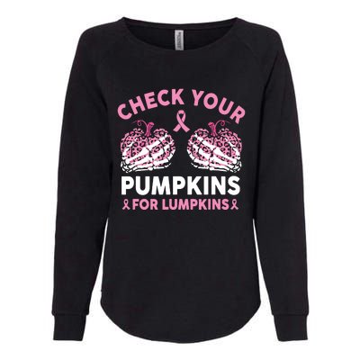 Check Your Pumpkins Breast Cancer Awareness Halloween Women Womens California Wash Sweatshirt