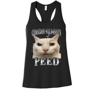 Consider Your Pants Peed Silly Cat Meme Women's Racerback Tank