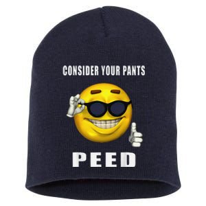 Consider Your Pants Peed Silly Meme Short Acrylic Beanie