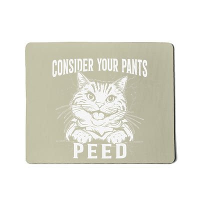 Consider Your Pants Peed Funny Cat Meme Quote Sarcastic Cat Mousepad