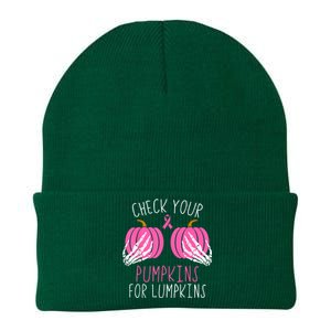 Check Your Pumpkins Breast Cancer Awareness Knit Cap Winter Beanie