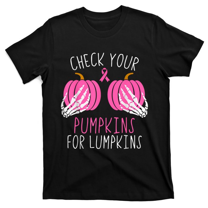 Check Your Pumpkins Breast Cancer Awareness T-Shirt