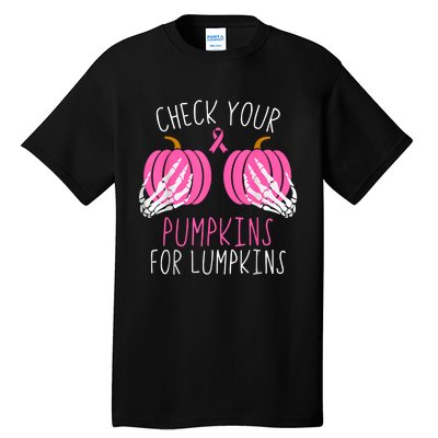 Check Your Pumpkins Breast Cancer Awareness Tall T-Shirt