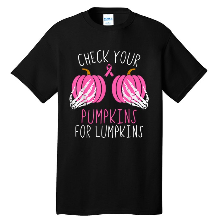 Check Your Pumpkins Breast Cancer Awareness Tall T-Shirt