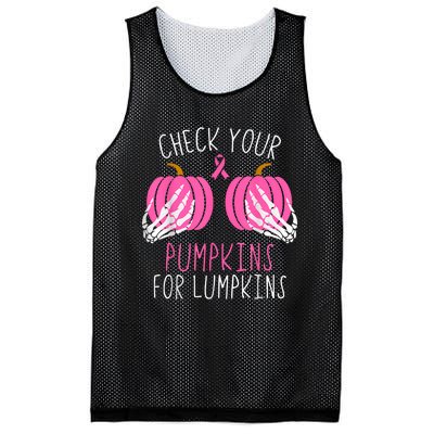 Check Your Pumpkins Breast Cancer Awareness Mesh Reversible Basketball Jersey Tank