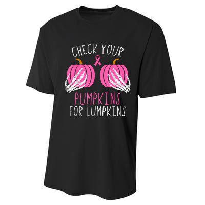 Check Your Pumpkins Breast Cancer Awareness Performance Sprint T-Shirt