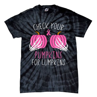 Check Your Pumpkins Breast Cancer Awareness Tie-Dye T-Shirt