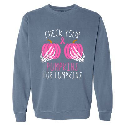 Check Your Pumpkins Breast Cancer Awareness Garment-Dyed Sweatshirt