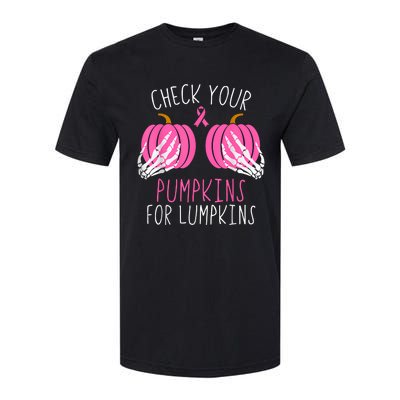 Check Your Pumpkins Breast Cancer Awareness Softstyle CVC T-Shirt