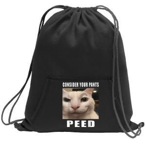 Consider Your Pants Peed Silly Cat Meme Sweatshirt Cinch Pack Bag