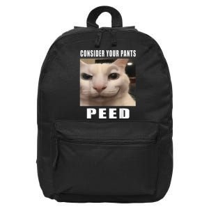 Consider Your Pants Peed Silly Cat Meme 16 in Basic Backpack