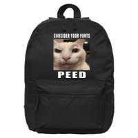 Consider Your Pants Peed Silly Cat Meme 16 in Basic Backpack