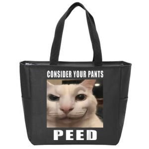 Consider Your Pants Peed Silly Cat Meme Zip Tote Bag