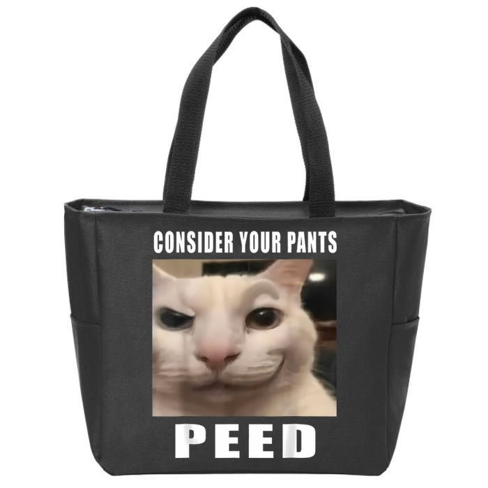 Consider Your Pants Peed Silly Cat Meme Zip Tote Bag