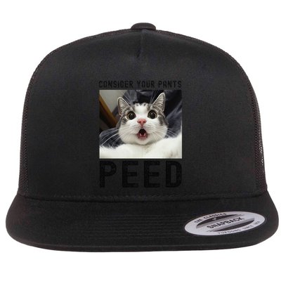 Consider Your Pants Peed Silly Cat Meme Flat Bill Trucker Hat