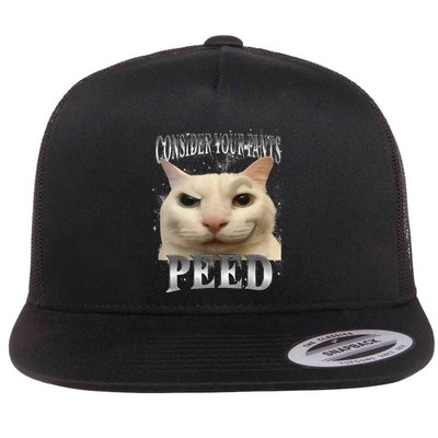 Consider Your Pants Peed Silly Cat Meme Flat Bill Trucker Hat