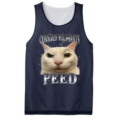 Consider Your Pants Peed Silly Cat Meme Mesh Reversible Basketball Jersey Tank