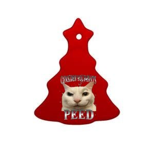 Consider Your Pants Peed Silly Cat Meme Ceramic Tree Ornament