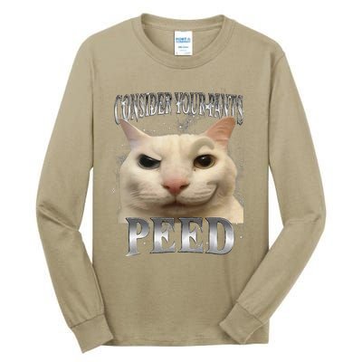 Consider Your Pants Peed Silly Cat Meme Tall Long Sleeve T-Shirt