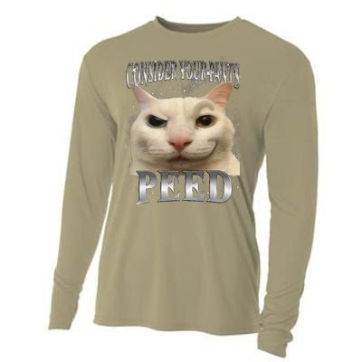 Consider Your Pants Peed Silly Cat Meme Cooling Performance Long Sleeve Crew