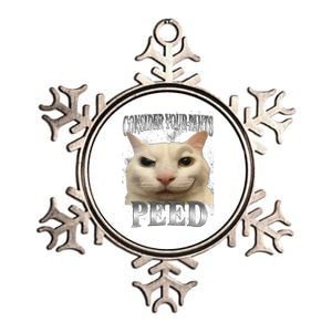 Consider Your Pants Peed Silly Cat Meme Metallic Star Ornament