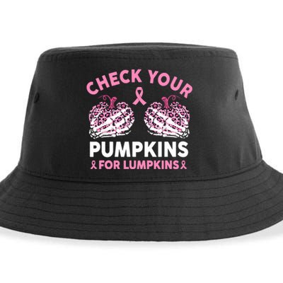 Check Your Pumpkins Breast Cancer Awareness Halloween Sustainable Bucket Hat