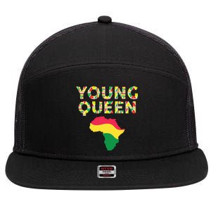 Cool Young Queen African American Black History Juneteenth 7 Panel Mesh Trucker Snapback Hat