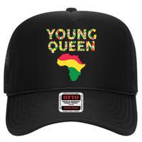 Cool Young Queen African American Black History Juneteenth High Crown Mesh Back Trucker Hat