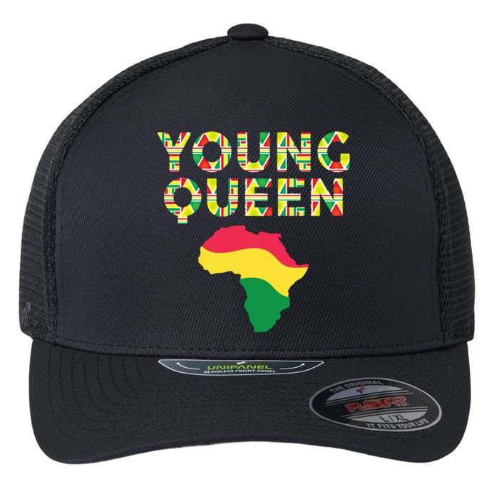 Cool Young Queen African American Black History Juneteenth Flexfit Unipanel Trucker Cap