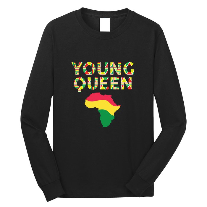 Cool Young Queen African American Black History Juneteenth Long Sleeve Shirt