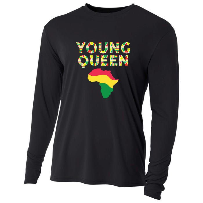 Cool Young Queen African American Black History Juneteenth Cooling Performance Long Sleeve Crew