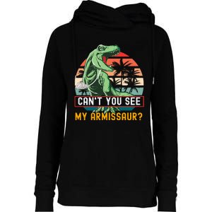 Cant You See My Armissaur Rex Dinosaur Fractured Arms Broken Arm Surgery Womens Funnel Neck Pullover Hood