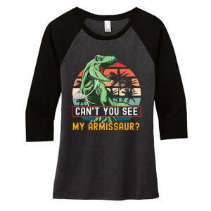 Cant You See My Armissaur Rex Dinosaur Fractured Arms Broken Arm Surgery Women's Tri-Blend 3/4-Sleeve Raglan Shirt