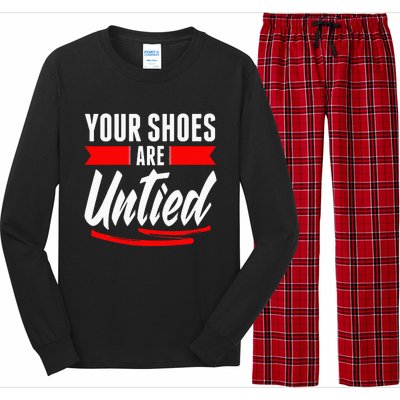 Cute Your Shoes Are Untied April Fool's Day Prankster Joke Long Sleeve Pajama Set