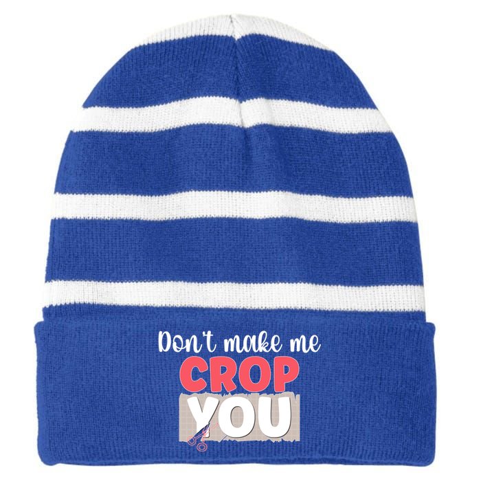 Crop You Scrapbook Scrapbooking Scrapbooker Gift Striped Beanie with Solid Band